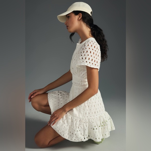 Anthropologie The Somerset Mini Dress: Eyelet Edition White Size Small - Picture 3 of 16